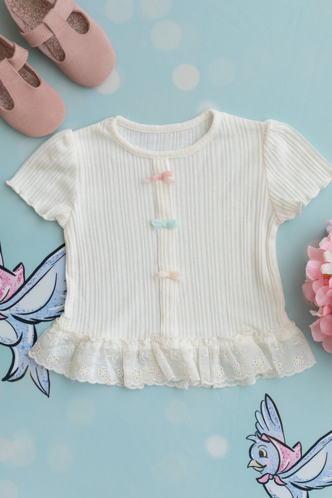 Uc Fiyonklu Pointelle Tisort