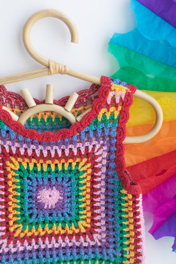 Rengarenk Crochet Kolsuz T-shirt