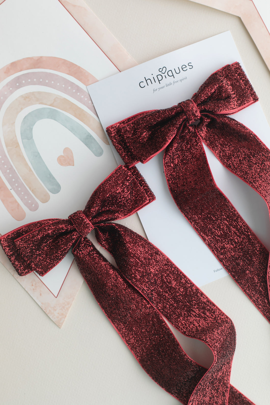 Simli Kırmızı Kuyruklu Balerin Fiyonk Klips