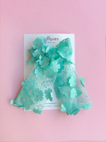 3D Floral Organza Ballerina Bow Clip