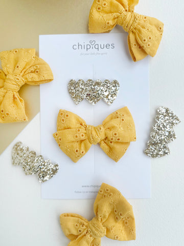 2'li Hardal Fisto ve Kalpli Glitter Citcit Set