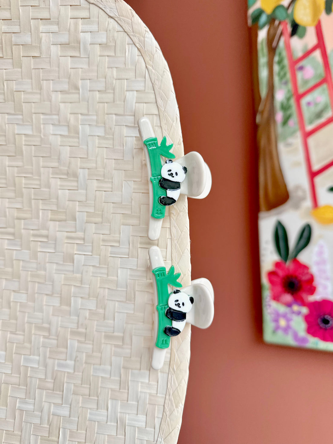 Panda Figürlü El Boyamasi İthal Kemik Mandal Toka