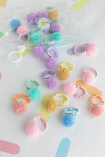 20’li Pastel Renkli Seffaf Cantali Mini Lastik Toka Seti