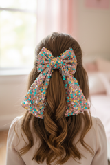 Hologram Sequin Ballerina Bow Barrette