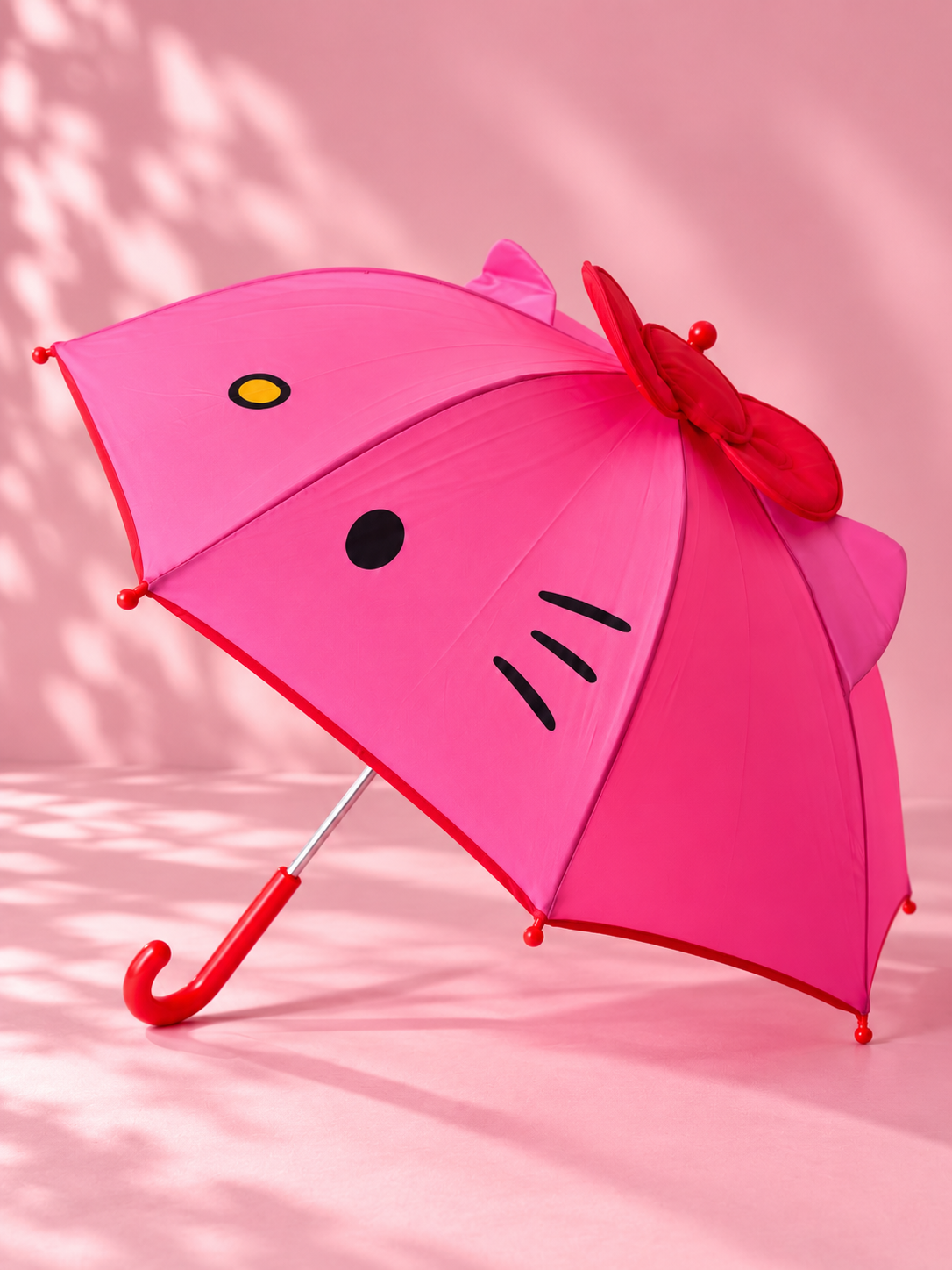 Ekstra Dayanıklı Koyu Pembe Hello Kitty Temalı Şemsiye