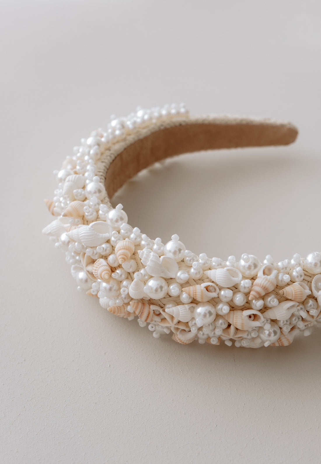 Large Crown with Seashell and Pearl Embroidery