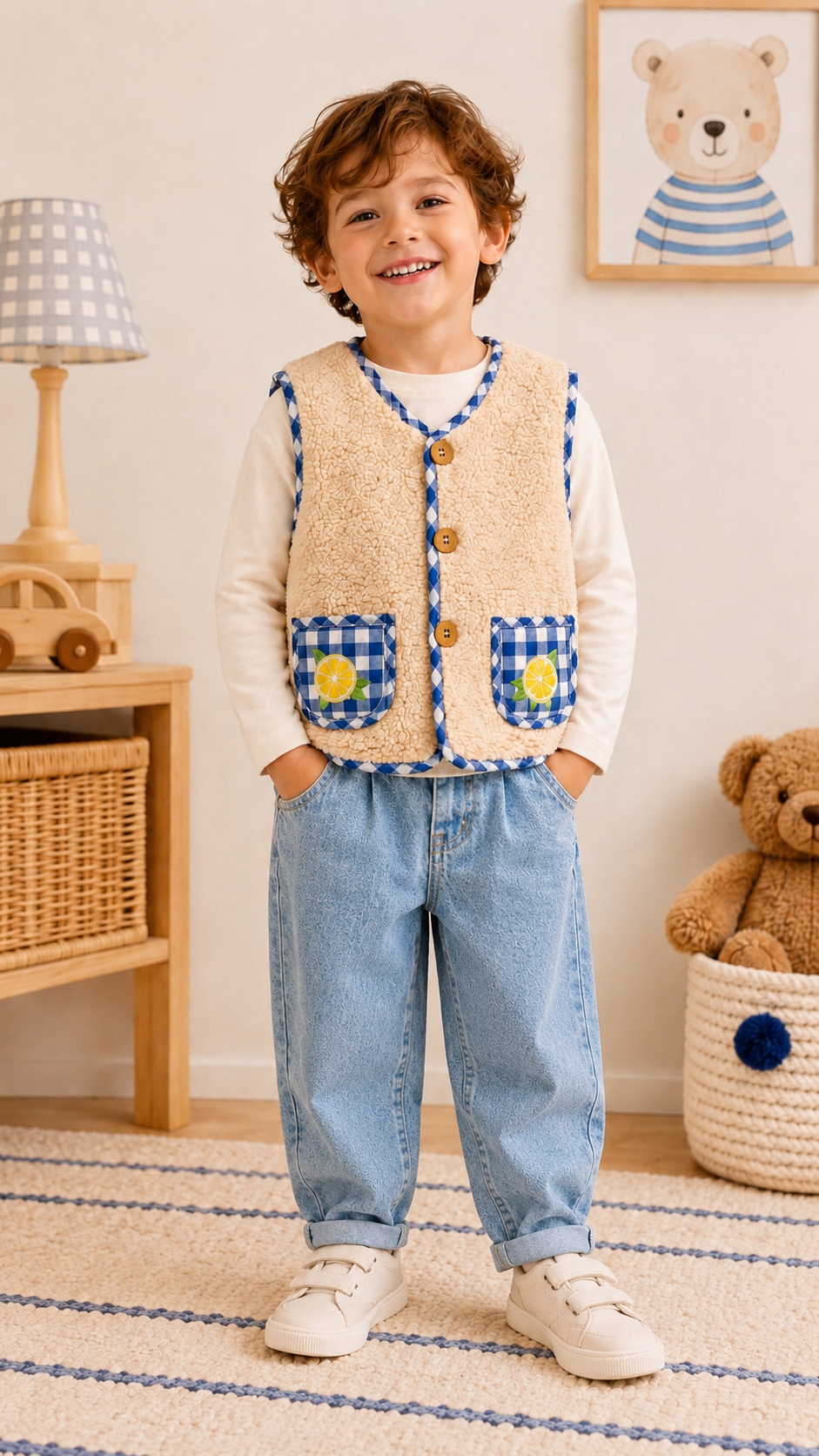 Unisex Buz Mavisi Balon Jean Pantolon