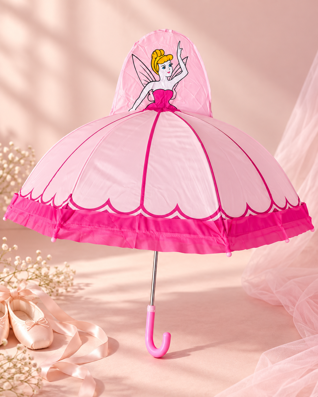 Ekstra Dayanıklı Pembe Balerin Temalı Şemsiye