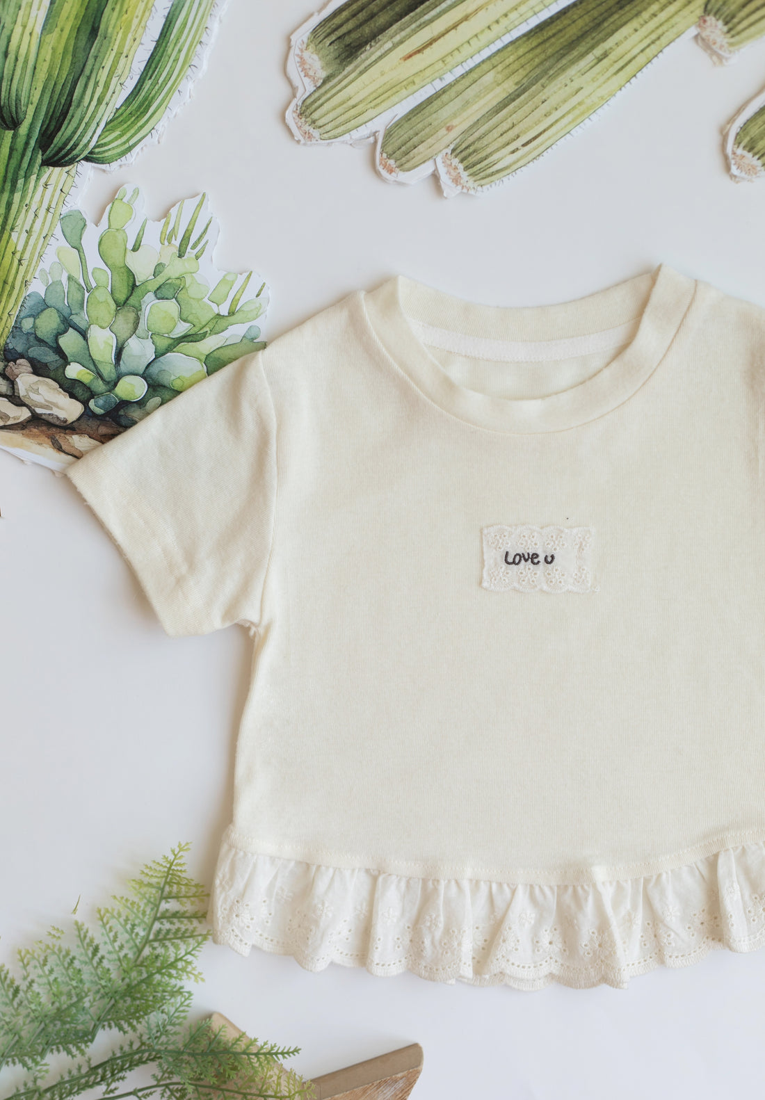 Daisy Motif Scallop Collar Linen Dress