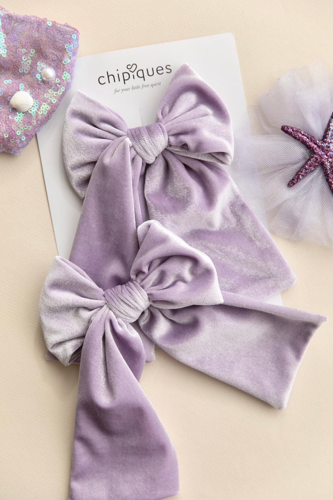 Lilac Knotted Velvet Ballerina Bow Automatic Clip