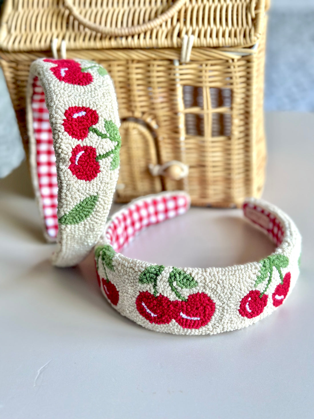 Cherry Pattern Punch Embroidery Crown