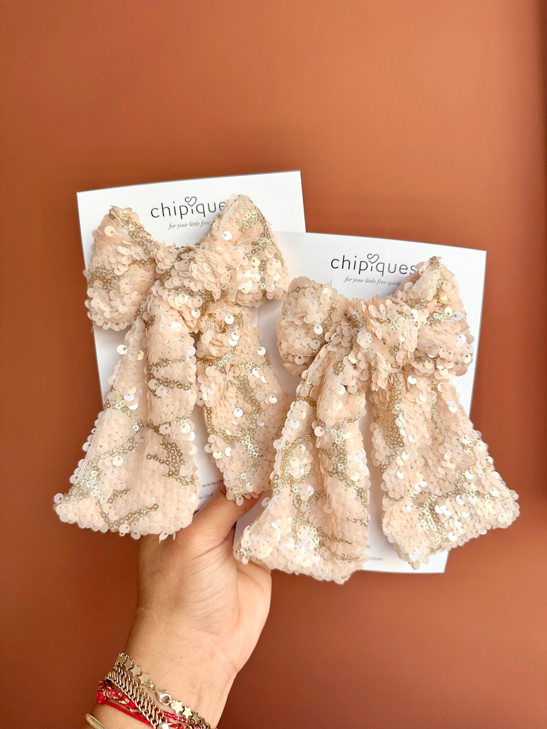 Pudra Blush Payetli Balerin Fiyonk Otomatik Klips