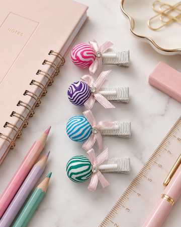 4'lü Pastel Renkli Lolipop Şeker Toka Seti