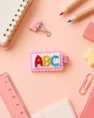 ABC Boncuk İşlemeli Keçe Çocuk Pens Saç Tokası