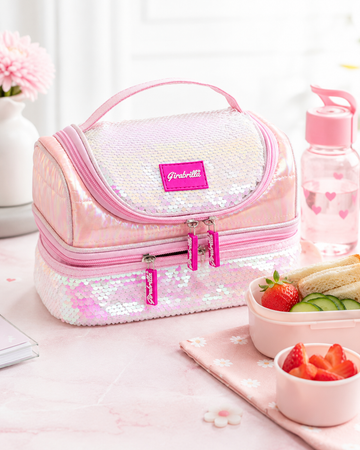 Girabrilla Payetli Lunch Box - Açık  Pembe