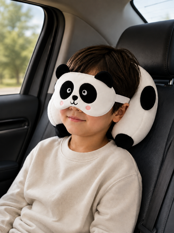 Relaxeazzz Seyahat Yastığı ve Göz Maskesi-Panda