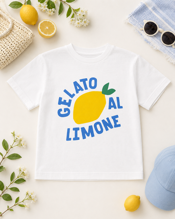 Gelato Limone Baskılı Beyaz Unisex T-shirt