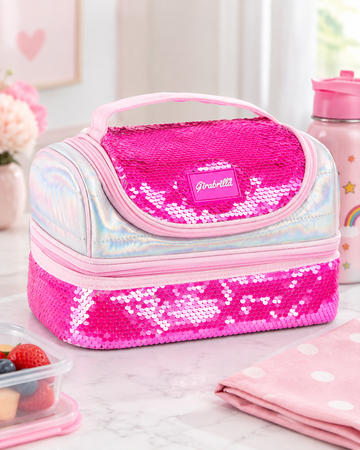 Girabrilla Payetli Lunch Box - Koyu Pembe