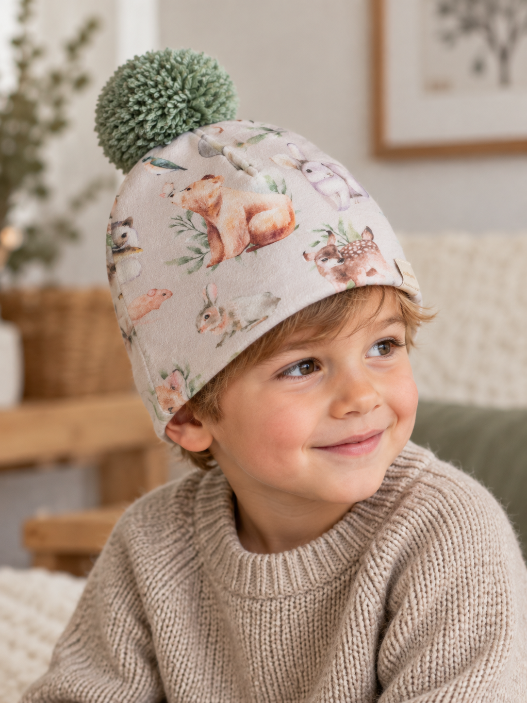 Unisex Forest Kadife Ponpon Kalın Kaşkorse Bere