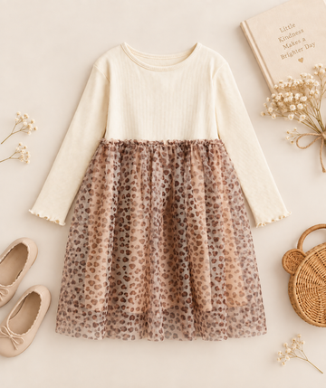 Mini Leopar Desenli Likralı Pamuklu Elbise