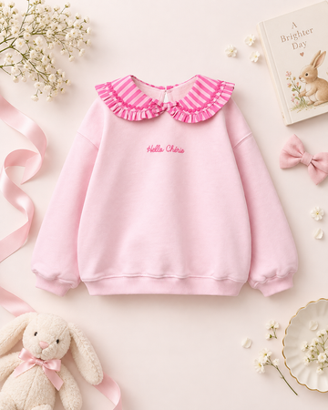 Hello Cherrie Kız Çocuk Bebe Yaka Sweatshirt