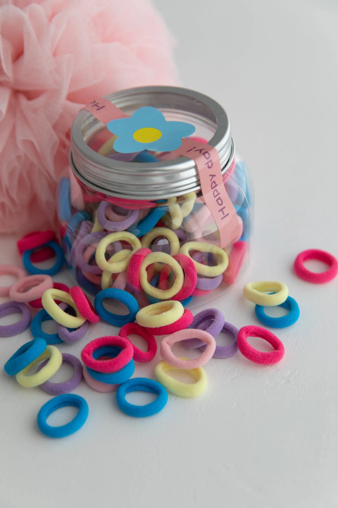 50's Pastel Colored Mini Elastic Hair Bands