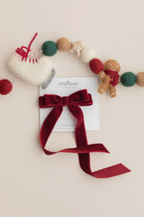 Burgundy Velvet Ballerina Bow Clip