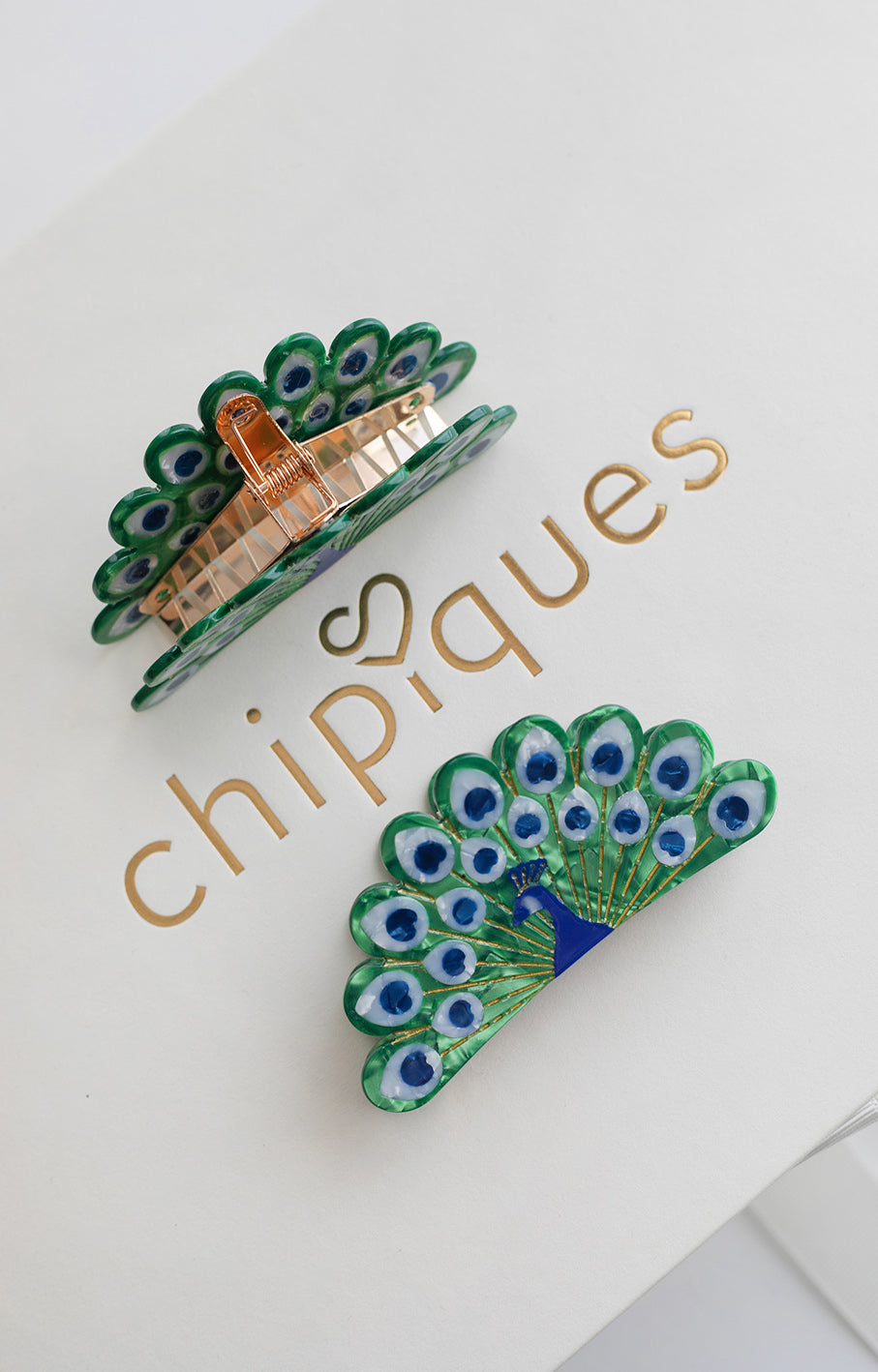 Peacock Figured Handcrafted Imported Bone Latch Buckle