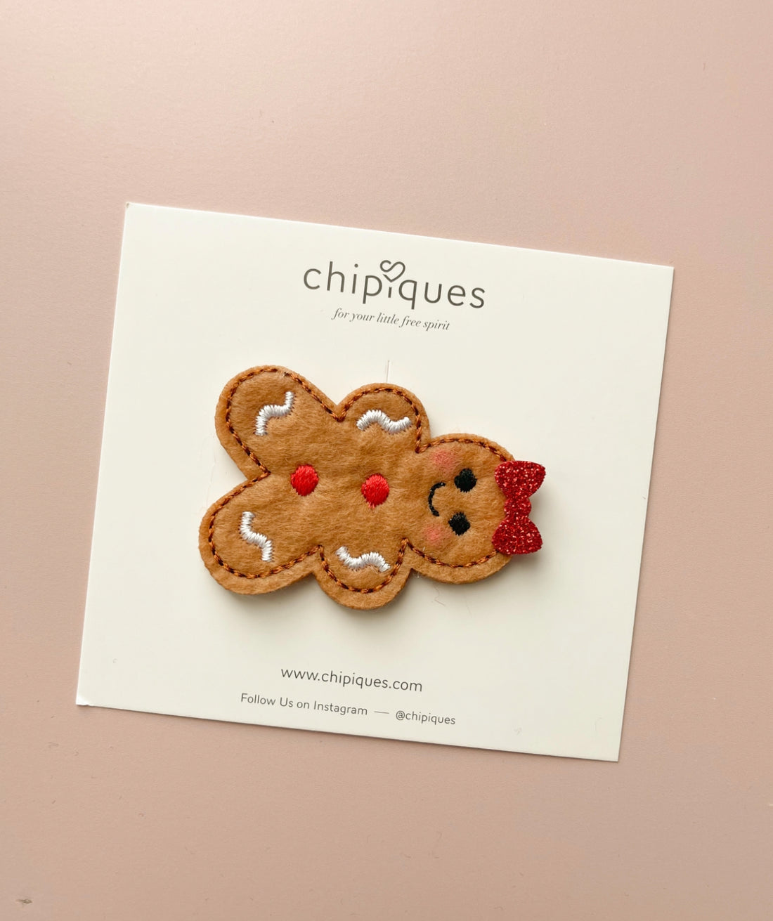 Cookie Man Motif Felt Deer Buckle