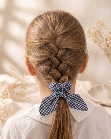 Lacivert Mini Pötikareli Scrucnhie Toka