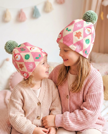 Sliced ​​Snowman Patterned Medium Thick Camisole Beanie