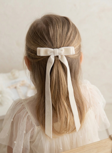 Candy Pink Velvet Ballerina Bow Clip