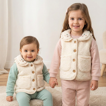 Patchwork Printed Fluffy Quilted Vest