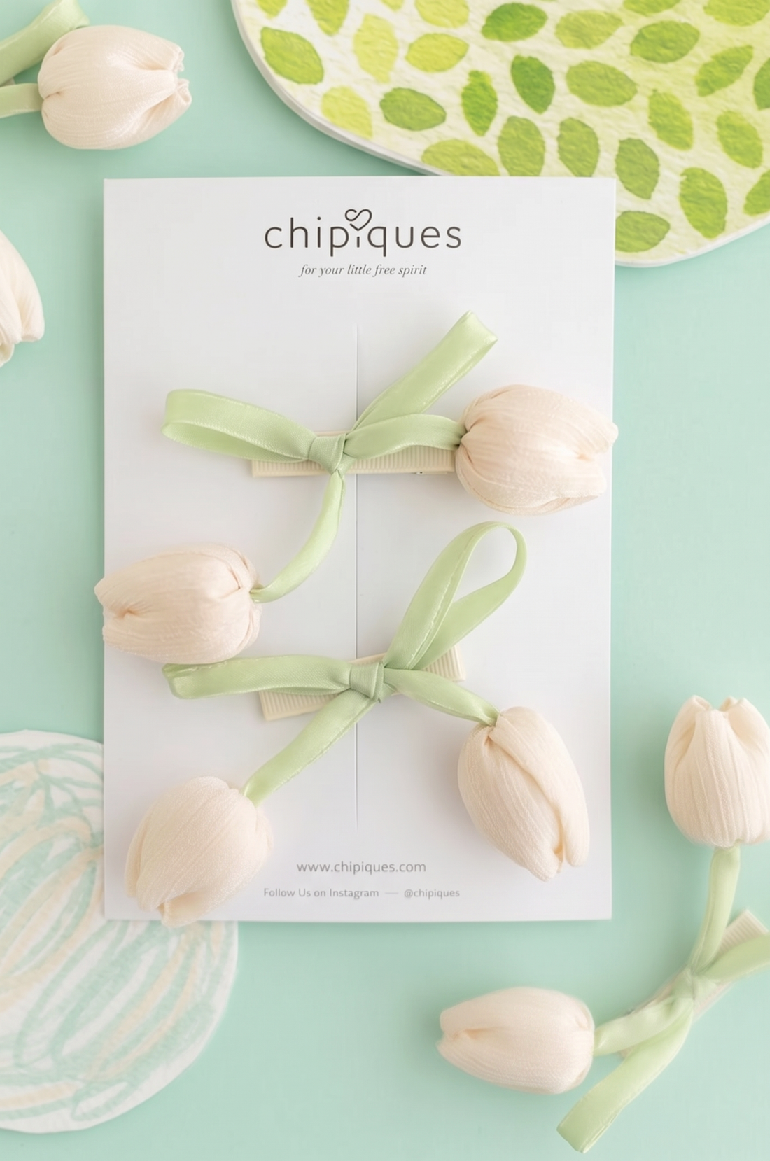 3D Floral Organza Ballerina Bow Clip