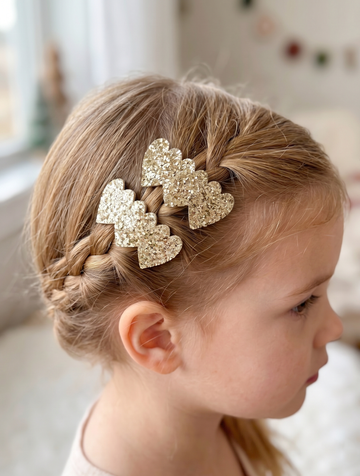 Set of 2 Gold Glitter Snap Buckles