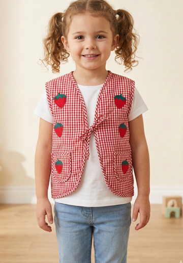 Patchwork Printed Fluffy Quilted Vest