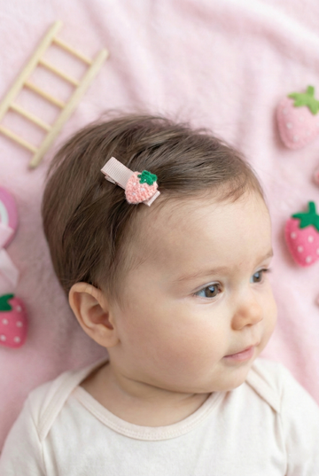 2'li Amigurumi Çilek Bebek Klips Toka – Mini Strawberry