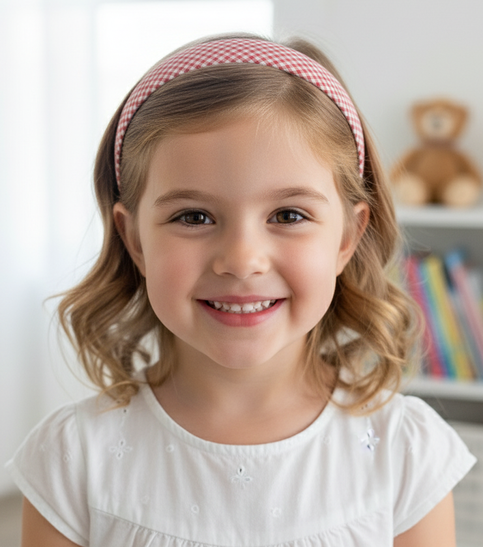 Kirmizi Beyaz Mini Ekose Taç