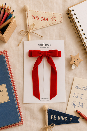 Burgundy Velvet Ballerina Bow Clip