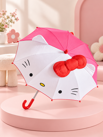 Pembe Beyaz Hello Kitty Temalı Şemsiye