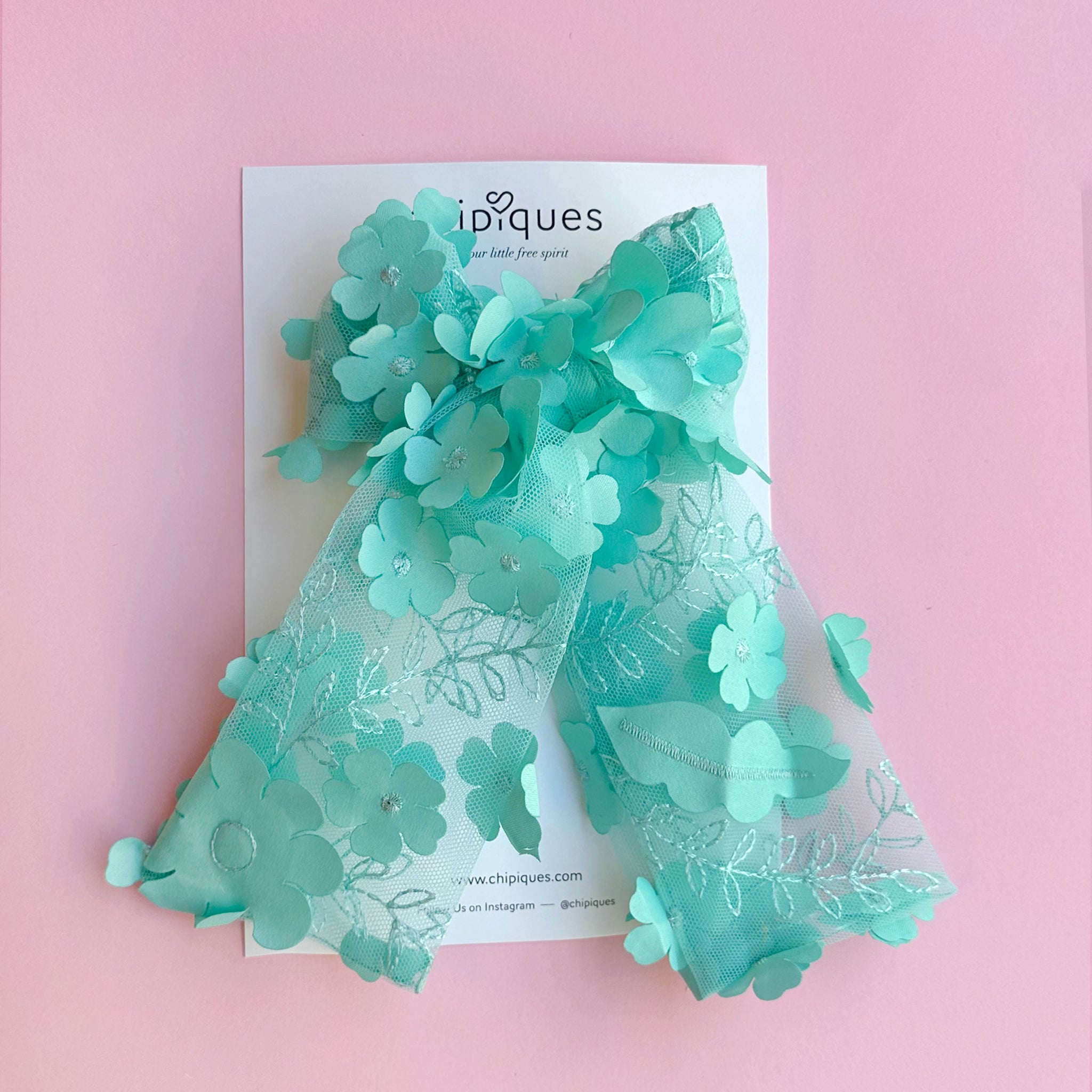 3D Floral Organza Ballerina Bow Clip