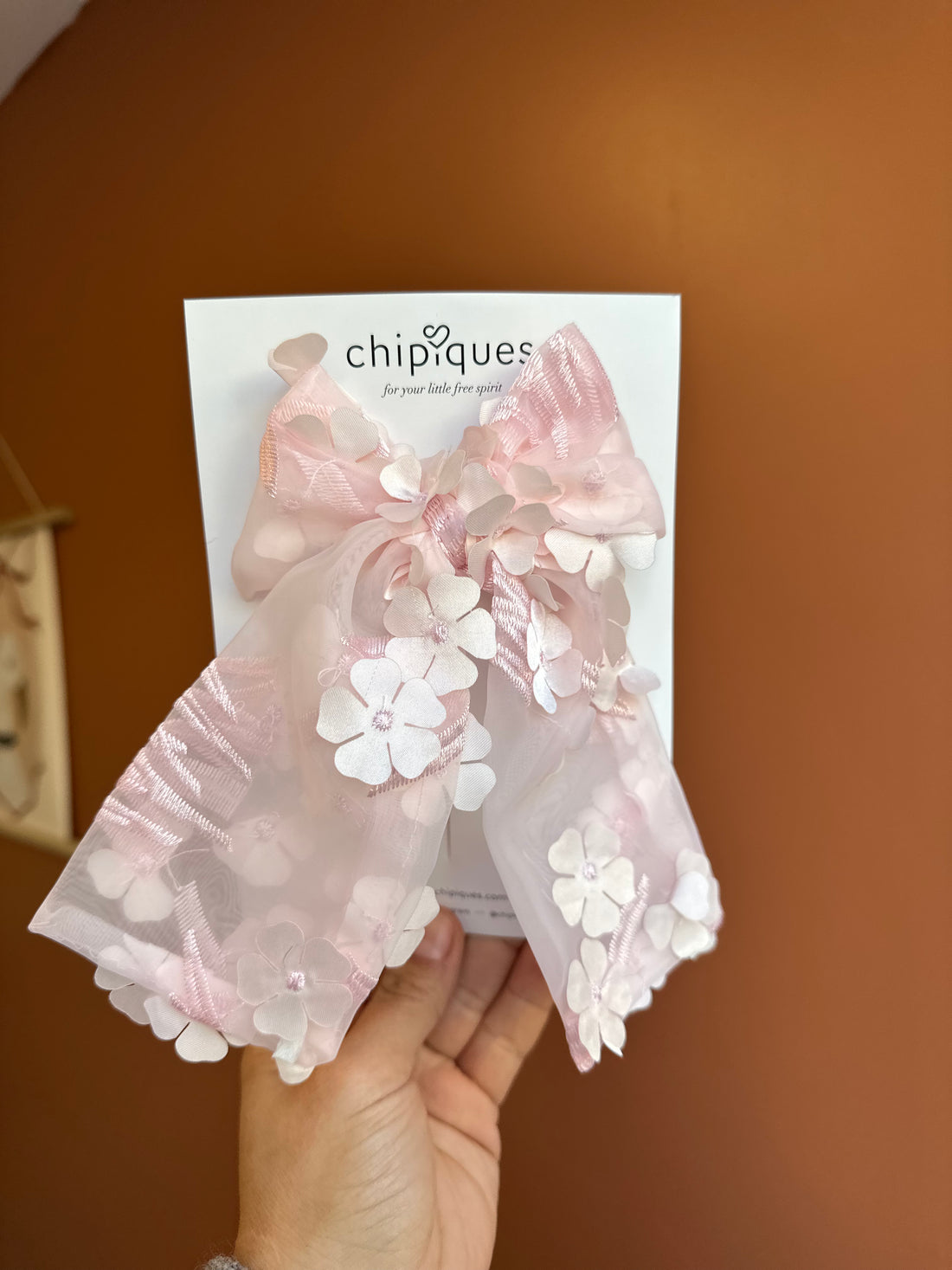 3D Floral Organza Ballerina Bow Clip