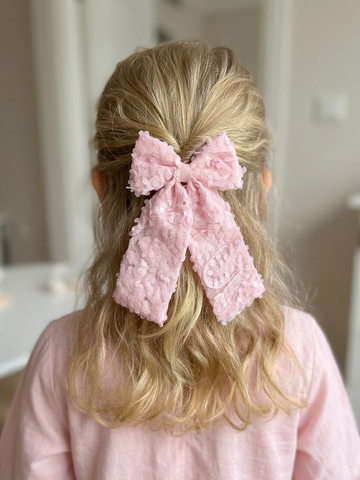 Soft Pembe Üç Boyutlu Dantel Balerin Fiyonk Pens Klips Toka