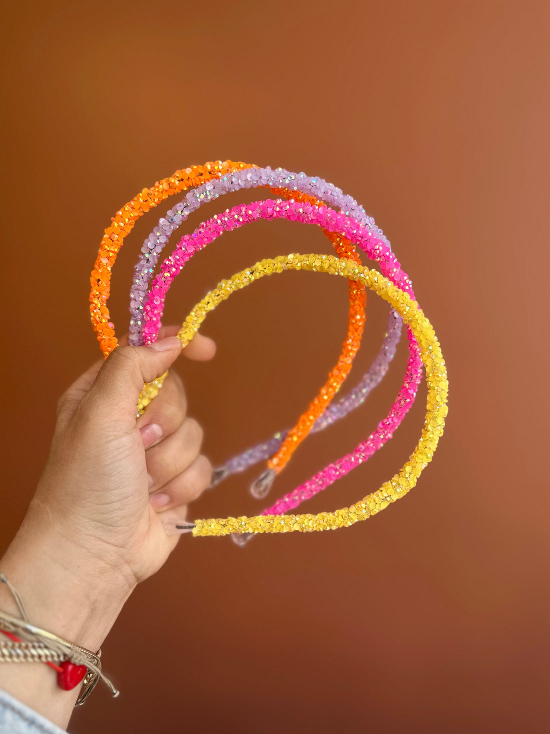 2'li Fuşya ve Sarı Parıltılı Neon Şeker Taç Seti
