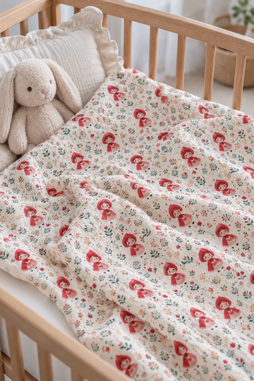 Mini Pastel Floral Print Muslin Blanket - With Free Muslin Cloth
