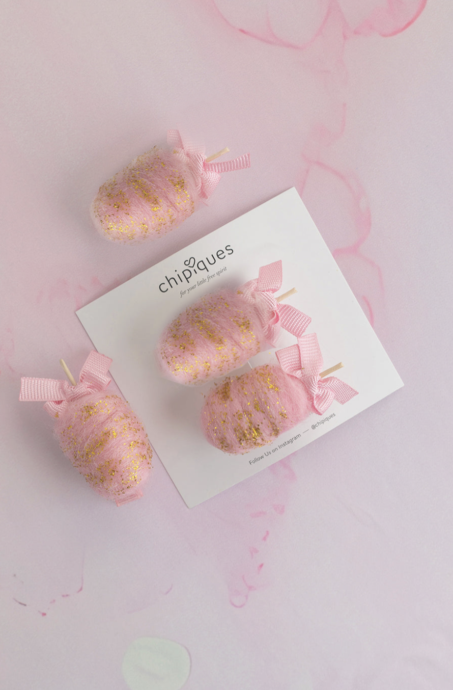 2'li El islemesi Fiyonk Detayli Pembe Kece Pamuk Seker Toka Seti