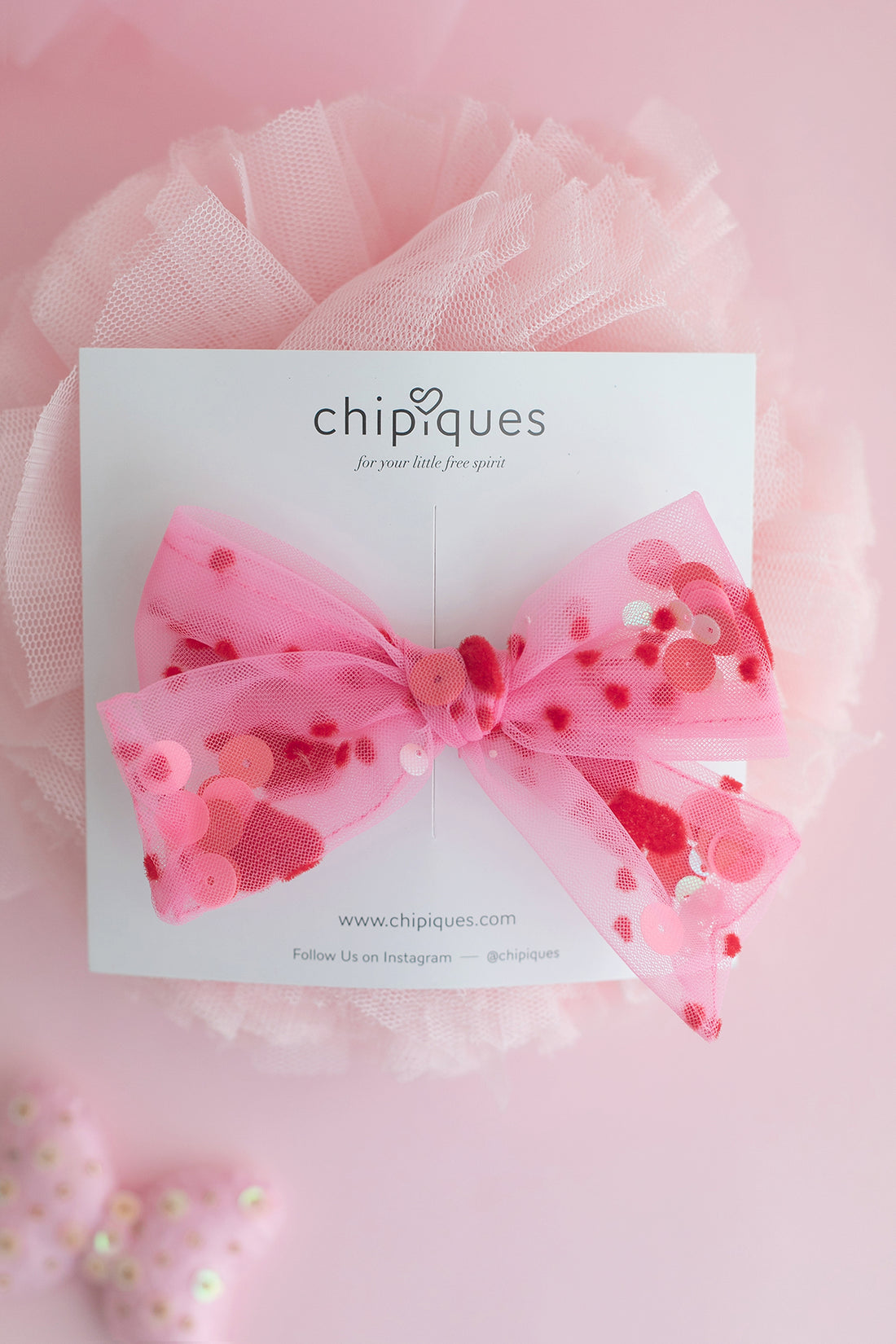 Kalp Desenli Payet Dolgulu Tül Balerin Fiyonk