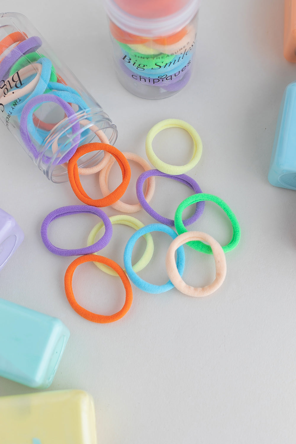 50's Pastel Colored Mini Elastic Hair Bands