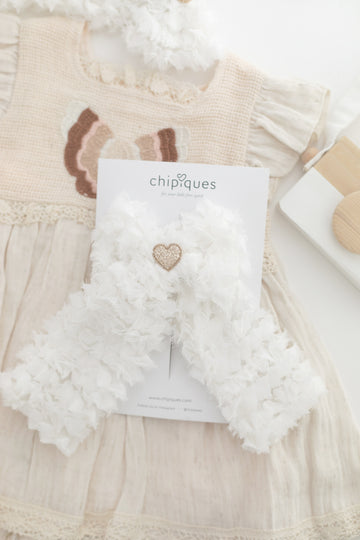 3D Floral Organza Ballerina Bow Clip