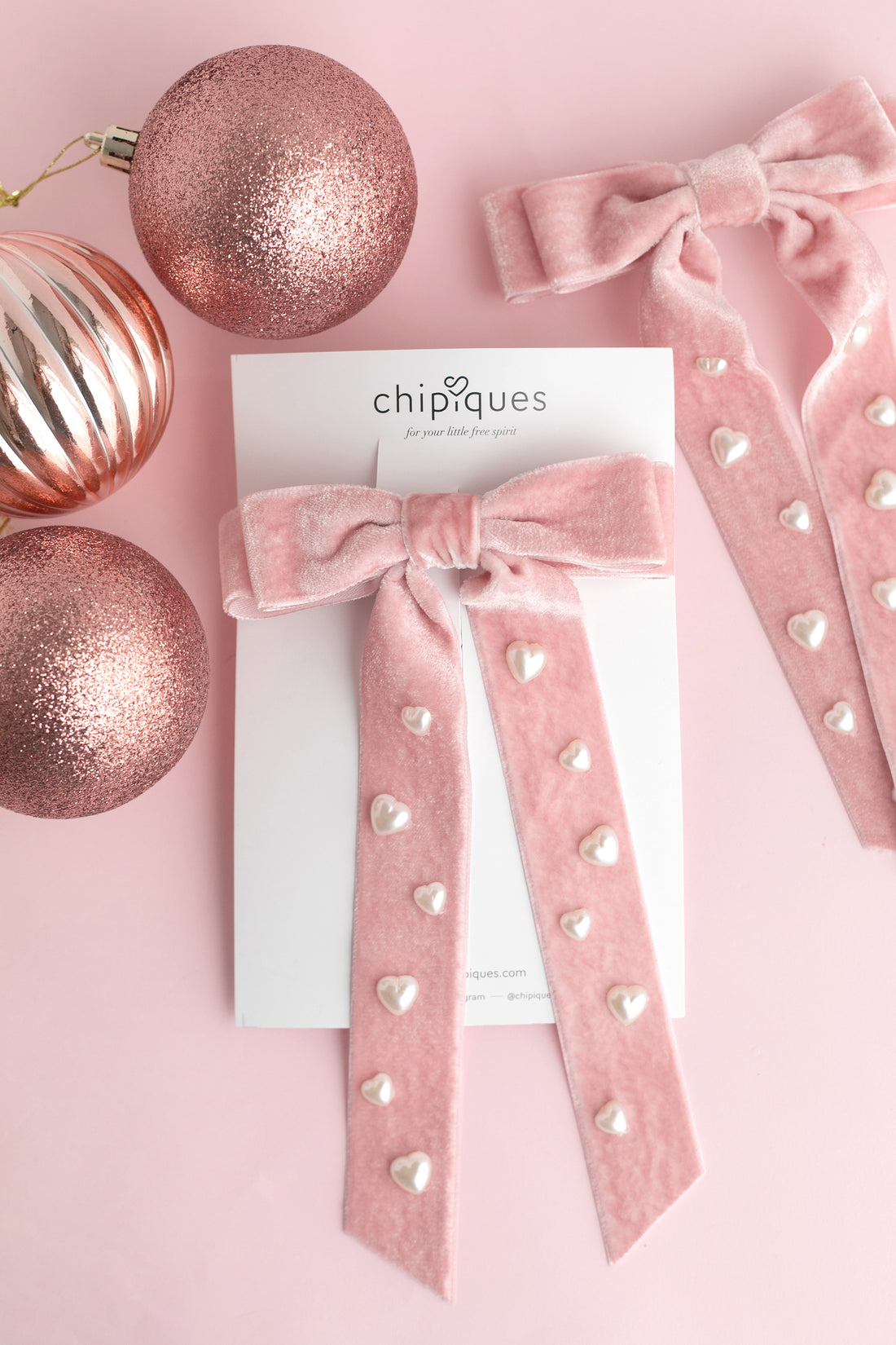 Candy Pink Velvet Ballerina Bow Clip